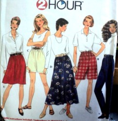 7247 SIMPLICITY 2 HR PANTS, SHORTS, FLARE SKIRT LENGTHS PATTERN  L-XL 18-24